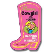 1.75x2.75 Personalized Cowboy Boot Shape Indoor Magnets 35 Mil