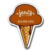 2.25x2.875 Logo Imprinted Ice Cream Cone Shaped Magnets - 25 Mil