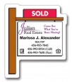 2.25x2.75 Customized Real Estate Sold Sign Shape Magnets 20 Mil