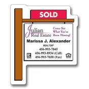 2.25x2.75 Custom Real Estate Sold Sign Shaped Magnets - Outdoor & Car Magnets 35 Mil