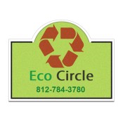 2.68x3.5 Custom Printed Recycle Shaped Magnets 20 Mil
