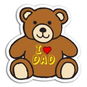 2.88x2.75 Custom Teddy Bear Shape Fathers Day Magnets 20 Mil