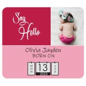 3.5x4 Customized Baby Announcement  Magnets 20 Mil Round Corners