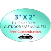 3x2 Custom Printed Oval Magnets - Outdoor & Car Magnets 35 Mil