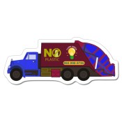 4.25x1.75 Customized Trash Truck Shaped Magnets - Outdoor & Car Magnets 35 Mil