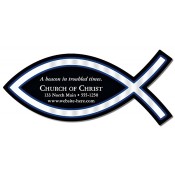 4.82x2.17 Custom Christian Fish Shape Magnets - Outdoor & Car Magnets 35 Mil