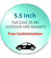 5.5 Inch Customized Circle Magnets - Outdoor & Car Magnets 35 Mil