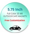 5.75 Inch Personalized Circle Magnets - Outdoor & Car Magnets 35 Mil