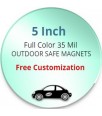 5 Inch Custom Printed Circle Magnets - Outdoor & Car Magnets 35 Mil
