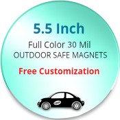 5 Inch Customized Circle Magnets - Outdoor & Car Magnets 30 Mil