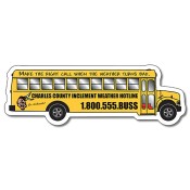 5.25x1.75 Custom Magnets School Bus Shape Magnets 20 Mil