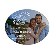 5x4 Custom Oval Save the Date Magnets 25 Mil 