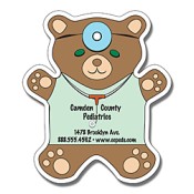 4x4.625 Logo Imprinted Teddy Bear Shaped Magnets - 25 Mil
