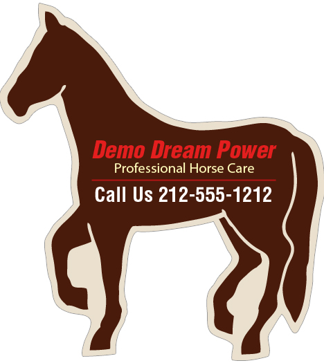 Customized 3.12x3.5 in Horse Shaped Horse Care Full Color Magnets 20 mil