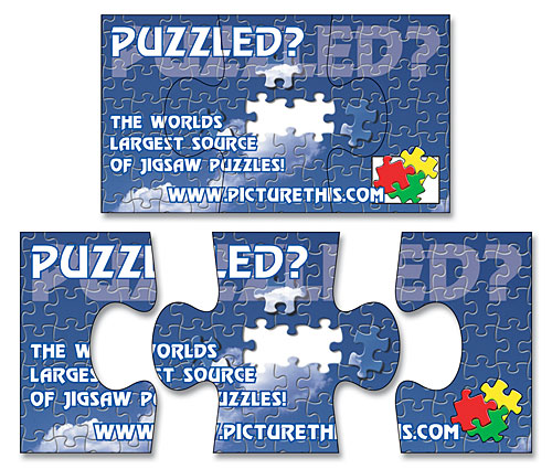 3.5x2 Custom 3-Piece Puzzle Shape Magnets - Outdoor & Car Magnets 30 Mil