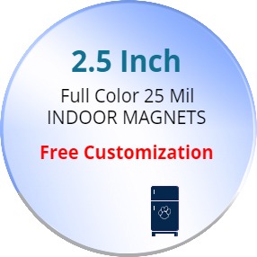 2.5 Inch Custom Circle Shaped Magnets 25 Mil