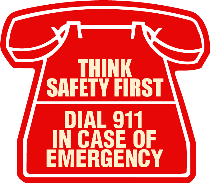Personalized Dial 911 Magnet 4.5x3.93 inch Big Phone Shape Full Color 20 mil
