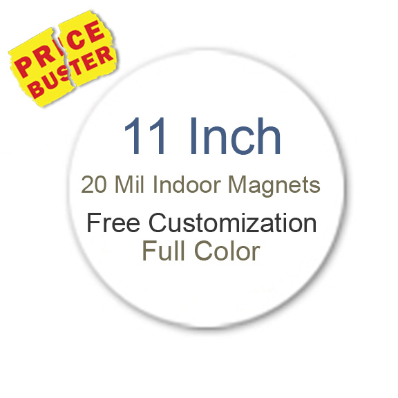 11 Inch Circle Shaped Custom Full Color Magnets 20 Mil