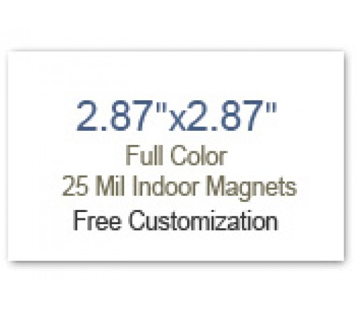 2.87x2.87 Square Corner Custom Printed Magnets 25 Mil