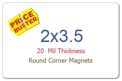 2x3.5 Custom Printed Business Card Magnets 20 Mil Round Corners