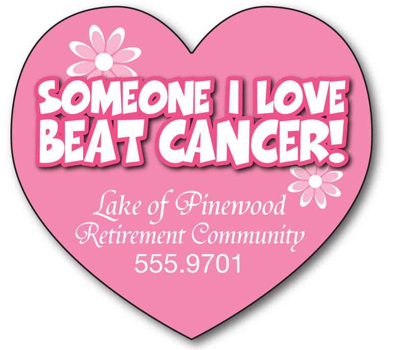 Magnetic Bumper Sticker Breast Cancer Support Heart Magnet Awareness