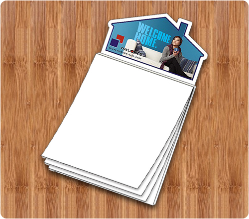 3.5x6.25 Custom Notepads Blank Magna Pads House Shape Magnets 25 Mil