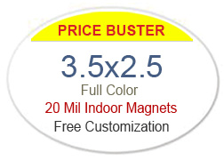 3.5x2.5 Inch Oval Shape Custom Printed Full Color Magnets