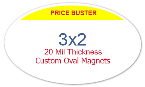 3x2 Inch Oval Shape Custom Printed Full Color Magnets