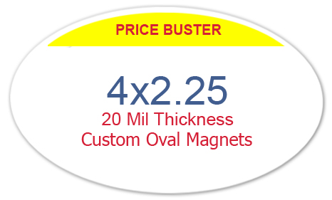 4x2.25 Inch Oval Shape Custom Printed Full Color Magnets