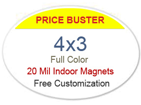 4x3 Inch Oval Shape Custom Printed Full Color Magnets