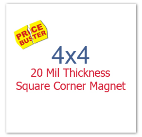 4x4 inch Square Corner Custom Printed Full Color Magnets