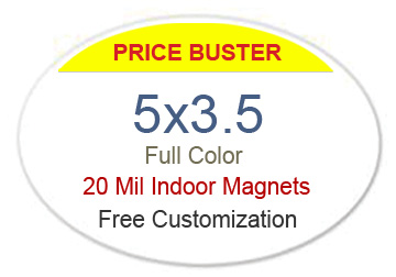 5x3.5 Inch Oval Shape Custom Full Color Magnets