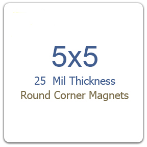 5x5 inch Round Corner Custom Printed Full Color Magnets 25 mil