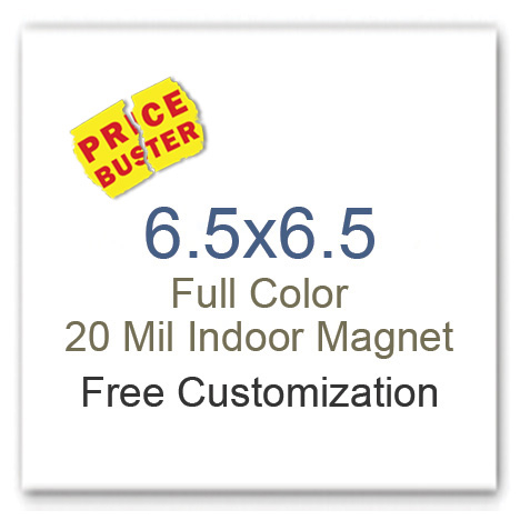 6.5x6.5 Square Corner Full Color Magnets 20 Mil
