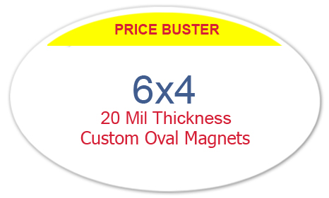 6x4 Custom Oval Shape Magnets 20 Mil