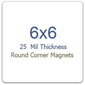 6x6 inch Round Corner Custom Printed Full Color Magnets 25 mil