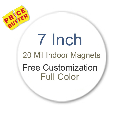 7 Inch Circle Shape Custom Full Color Magnets 20 Mil