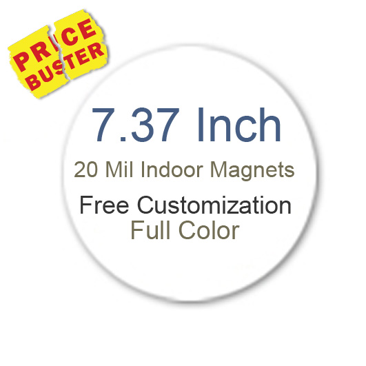 7.37 Inch Circle Shape Custom Full Color Magnets 20 Mil