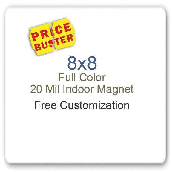 8x8 Round Corner Full Color Magnets 20 Mil