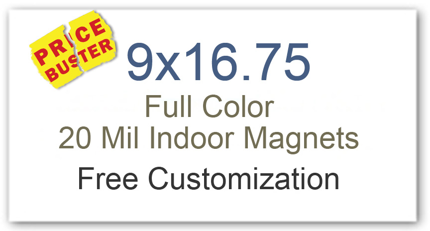 9x16.75 Square Corner Full Color Magnets 20 Mil