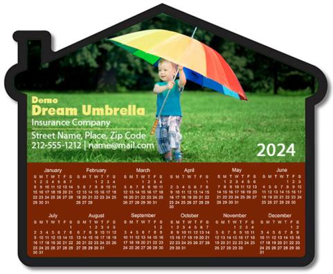 Printed House Shaped Calendar Magnets 20 Mil