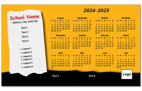 4x7 Custom School Schedules Calendar Magnets 20 Mil Square Corners