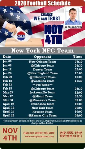 NFC Team Football Schedule Election Magnets 25 Mil Round Corners