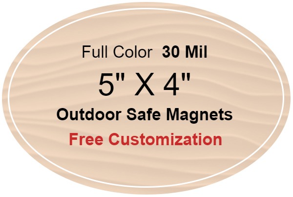 5x4 Custom Oval Magnets - Outdoor & Car Magnets 35 Mil