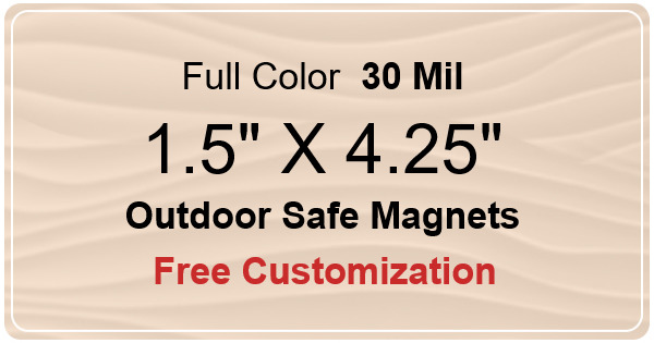 1.5x4.25 Custom Magnets - Outdoor & Car Magnets 35 Mil Round Corners