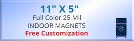 11x5 Custom Magnets 25 Mil Square Corners