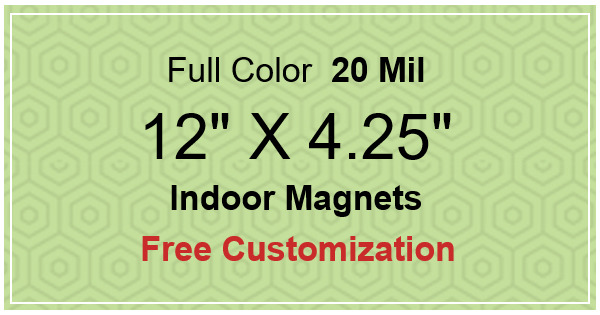 12x4.25 Custom Magnets 20 Mil Square Corners