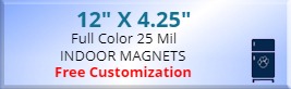 12x4.25 Custom Magnets 25 Mil Square Corners