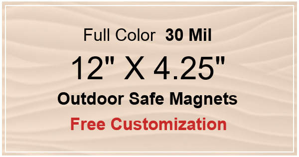 12x4.25 Custom Magnets - Outdoor & Car Magnets 35 Mil Square Corners