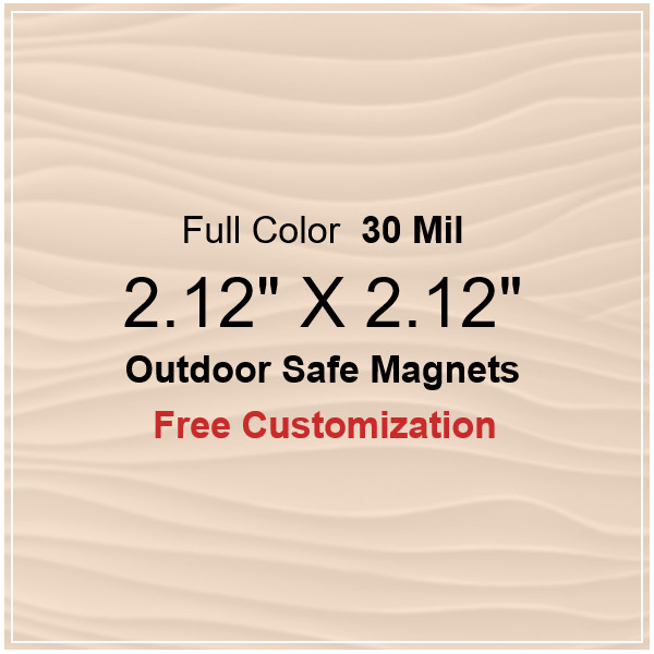 2.12x2.12 Custom Magnets - Outdoor & Car Magnets 35 Mil Square Corners